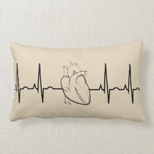 EKG med realistisk hjärta Lumbarkudde