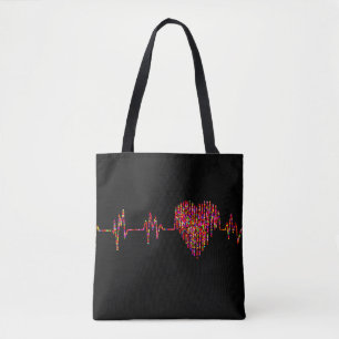 EKG medicinsk nyckellinje Tygkasse