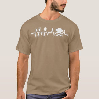 EKG Puls Line Chef Heartslag Cook Head Chef Culina T Shirt