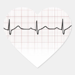 EKG-pulsslag på diagrammet pappert, PhD-puls (dokt Hjärtformat Klistermärke