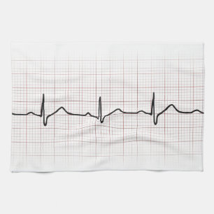 EKG-pulsslag på diagrammet pappert, PhD-puls (dokt Kökshandduk