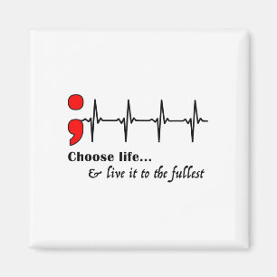 Ekg Semikolon Suicide Awareness Prevention Magnet