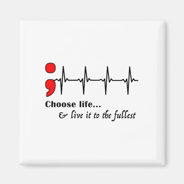 Ekg Semikolon Suicide Awareness Prevention Magnet (Framsidan)