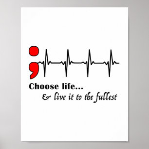 Ekg Semikolon Suicide Awareness Prevention Poster