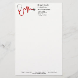 EKG Wave EKG Stethoscope Heartslag Line Medical Brevpapper