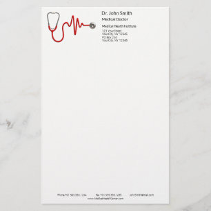 EKG Wave EKG Stethoscope Heartslag Line Medical Brevpapper