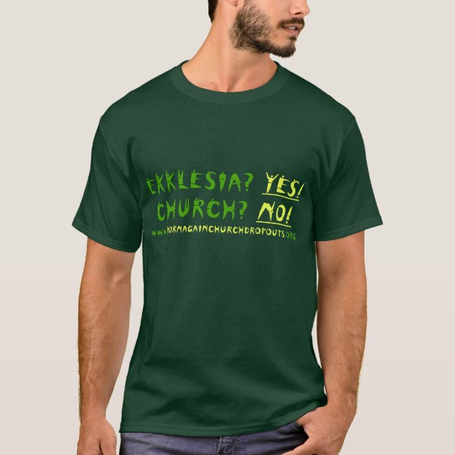 Ekklesia? JA! i underminera grönt/titaniumgult T-shirt (Framsida)