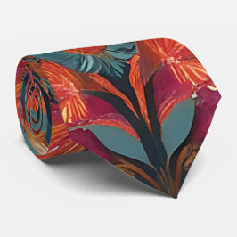 Eklectisk Blommigt och Geometric Boho Neck Tie Slips