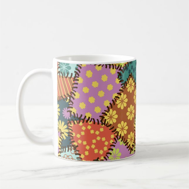 Eklectiskt lappverk: Diverse Mönster-blandning Kaffemugg (Vänster)