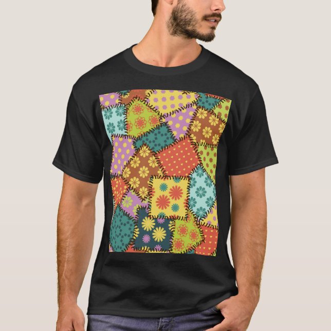 Eklectiskt lappverk: Diverse Mönster-blandning T Shirt (Framsida)