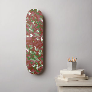 Eklectiskt Mod Retro Geometric jul Mönster Mini Skateboard Bräda 18,5 Cm