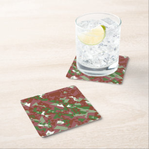 Eklectiskt Mod Retro Geometric jul Mönster Underlägg Papper Kvadrat
