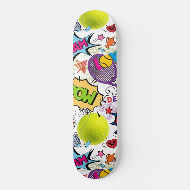 😍 Eklectiskt tennis 🎾 mönster Skateboard (Framsida)