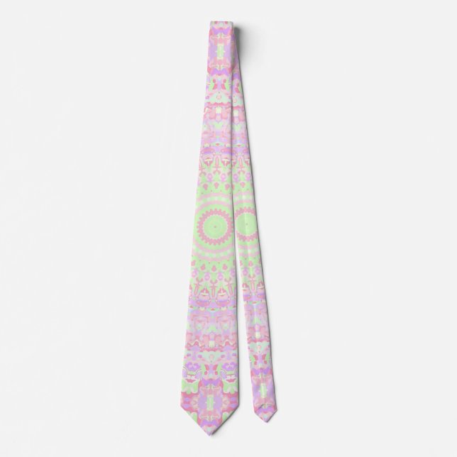 Eklektisk Boho Groovy Trippy Hippie Pastell Mandal Slips (Framsida)