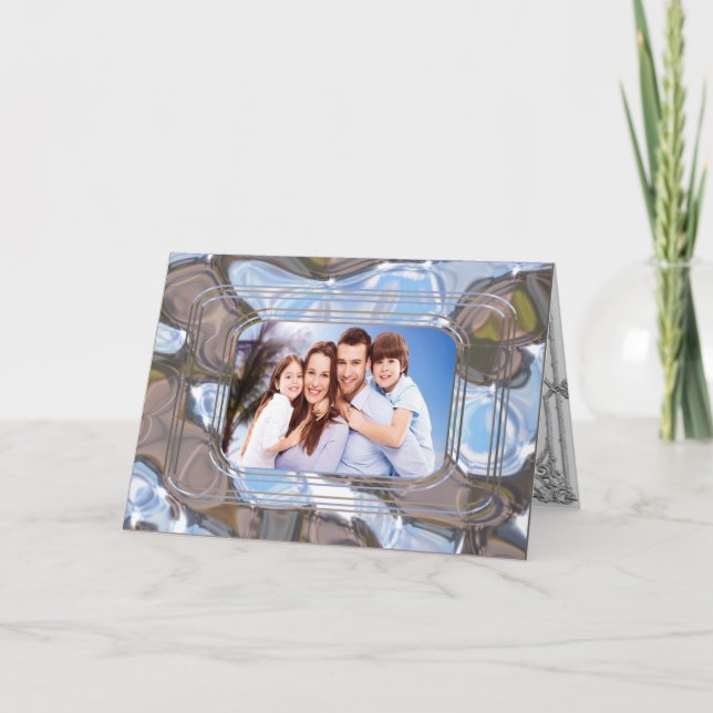 Eklektisk inramad julfoto helgkort (Framsida)