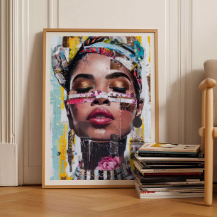 Eklektisk kvinna som målar Pop Art Stor väggkonst