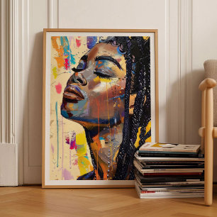Eklektisk kvinna som målar Pop Art Stort Väggkons Poster