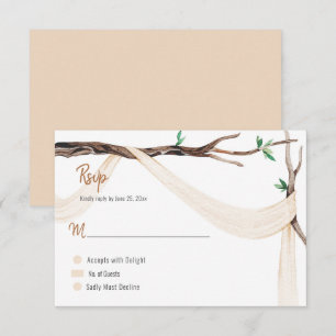 Eklektisk Romantisk Trädgren Beige Gaz RSVP OSA Kort