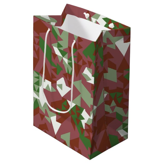 Eklektiskt Mod Retro Geometriskt Julmönster (Framsidan Vinklad)