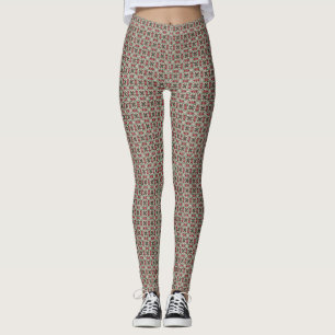 Eklektiskt Rustikt Grungigt Dämpat Julmönster Leggings