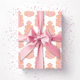 Eklöv i rosa och orange presentpapper