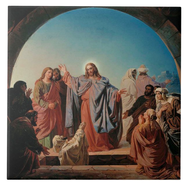 Ekman - Jesus Wakes Lazarus Kakelplatta (Framsidan)