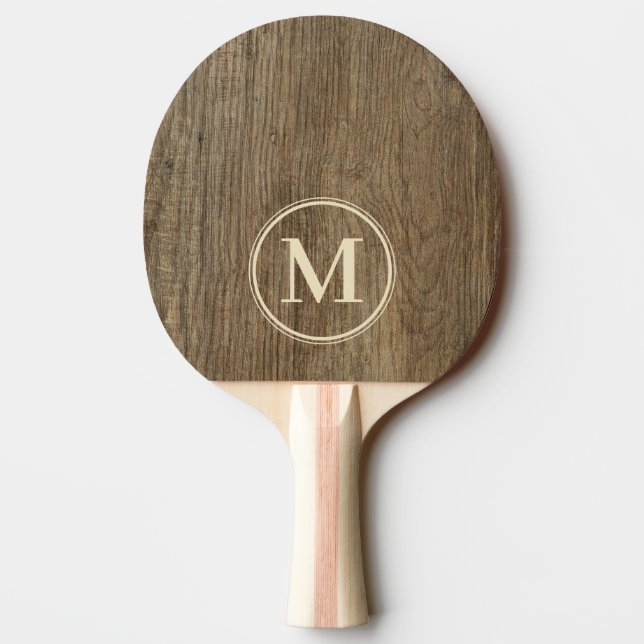 Ekmonogram med hickoryträ pingisracket (Baksidan)