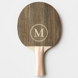 Ekmonogram med hickoryträ pingisracket
