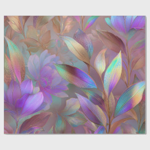 Eko Futurism Biolluminescerande Tropiska Blommor Presentpapper