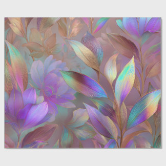 Eko Futurism Biolluminescerande Tropiska Blommor Presentpapper