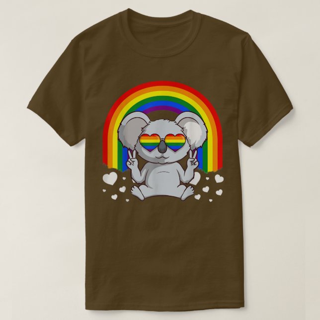 EKOALAITY Koala Rainbow Heart Sunglasses Pride Mon T Shirt (Design framsida)