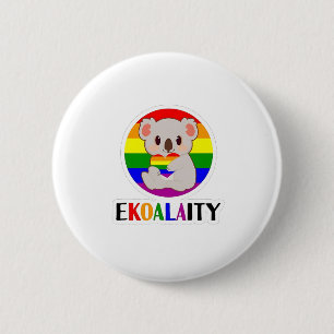 Ekoalaty Equality Gay Koala Bear Funny LGBT Rainbo Knapp
