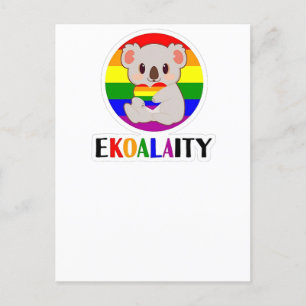 Ekoalaty likhet Gay Koala Björn Rolig LGBT regnbåg Meddelande Vykort