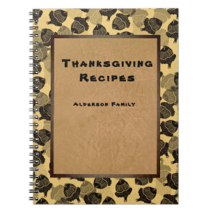 Ekollongravyrer på rustika Thanksgiving-recept Anteckningsbok
