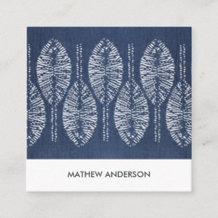 EKOLOGISK BLÖSNING AV INDIGO BLUE TID DYE BATIK I FYRKANTIGT VISITKORT