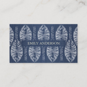 EKOLOGISK BLÖSNING AV INDIGO BLUE TID DYE BATIK I VISITKORT
