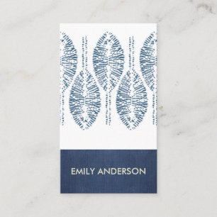 EKOLOGISK BLÖSNING AV INDIGO BLUE TID DYE BATIK I VISITKORT