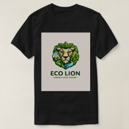 Ekologisk geometrisk Lejon Natur T Shirt