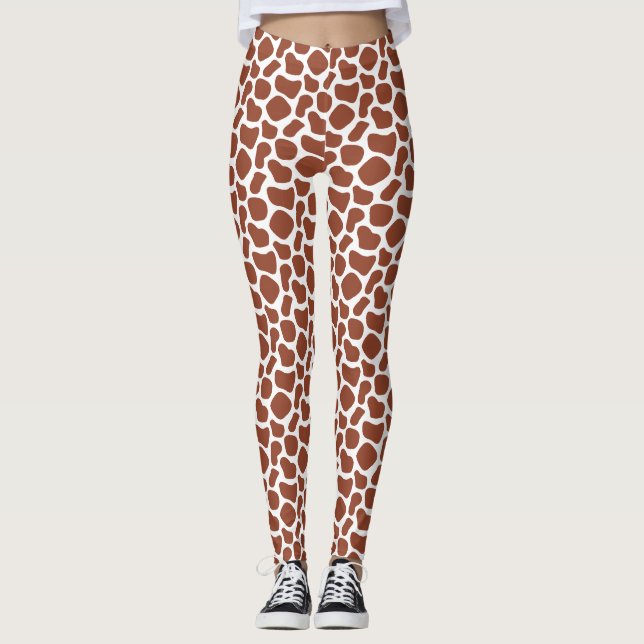 Ekologisk girafftryck sömlöst mönster leggings (Framsida)