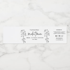 Ekologisk hantverkarsåptikett med blomdesign vattenflaskor etikett