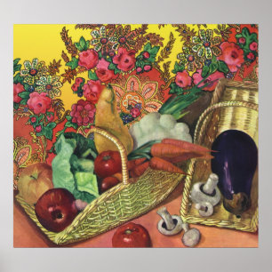 Ekologisk mat, trädgårdsgrönsaker, blommande blomm poster