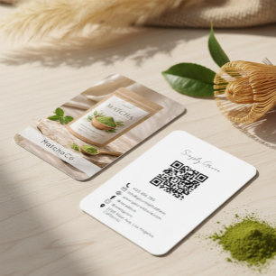 Ekologisk Matcha Pulver Naturlig Matcha QR-kod Visitkort