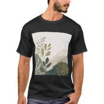 Ekologisk minimalistisk naturkonst herr T-shirt