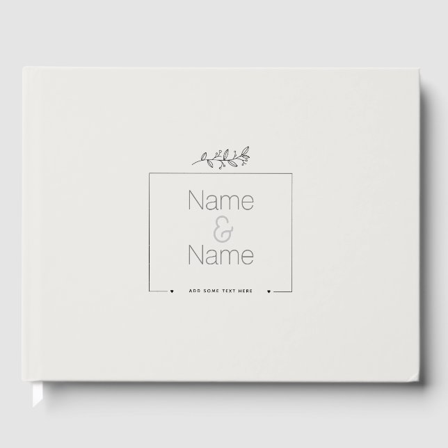 Ekologisk minimalistisk naturlig bröllop DESIGN ED Gästböcker (Framsida)