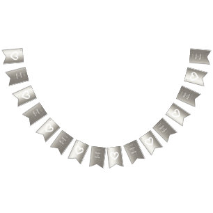 Ekologisk minimalistisk naturlig bröllop Silver RE Vimplar