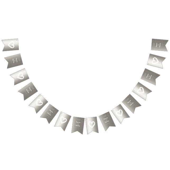 Ekologisk minimalistisk naturlig bröllop Silver RE Vimplar (Alla)