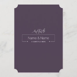 Ekologisk minimalistisk naturlig bröllops DESIGN R Meny