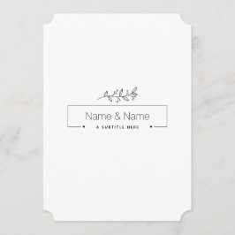 Ekologisk minimalistisk naturlig bröllopsdesign RE Meny