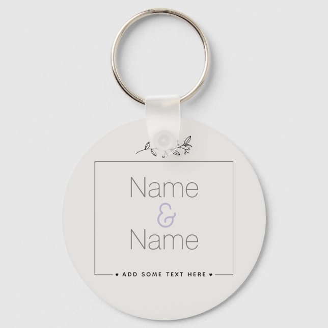 Ekologisk minimalistisk naturlig bröllopsdesign RE Nyckelring (Framsida)
