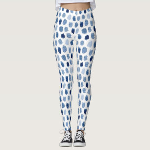 EKOLOGISK NAVY BLUE INDIGO DOSERAS TID DYE MÖNSTE LEGGINGS